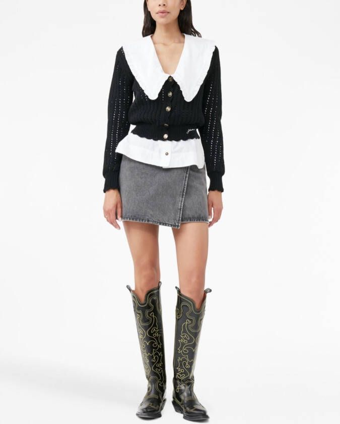 GANNI Cropped vest Zwart