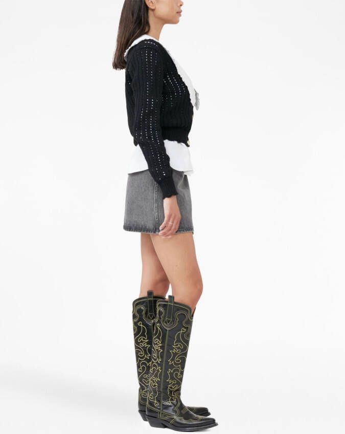 GANNI Cropped vest Zwart