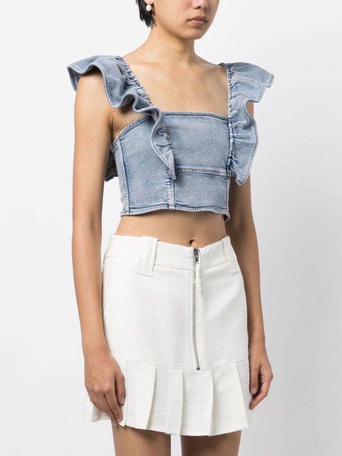 GANNI Denim top Blauw