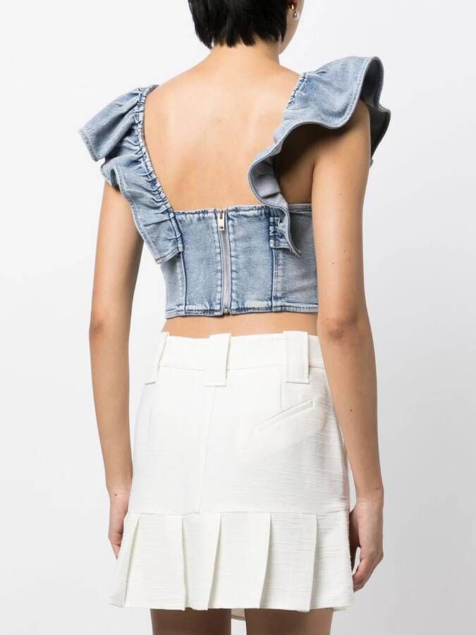 GANNI Denim top Blauw