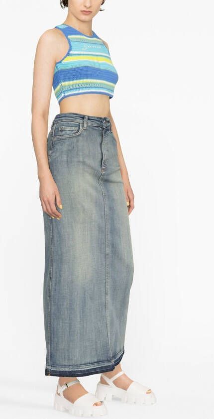 GANNI Denim maxi-rok Blauw