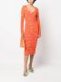 GANNI Midi-jurk met bloemenprint Oranje - Thumbnail 2