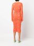 GANNI Midi-jurk met bloemenprint Oranje - Thumbnail 4