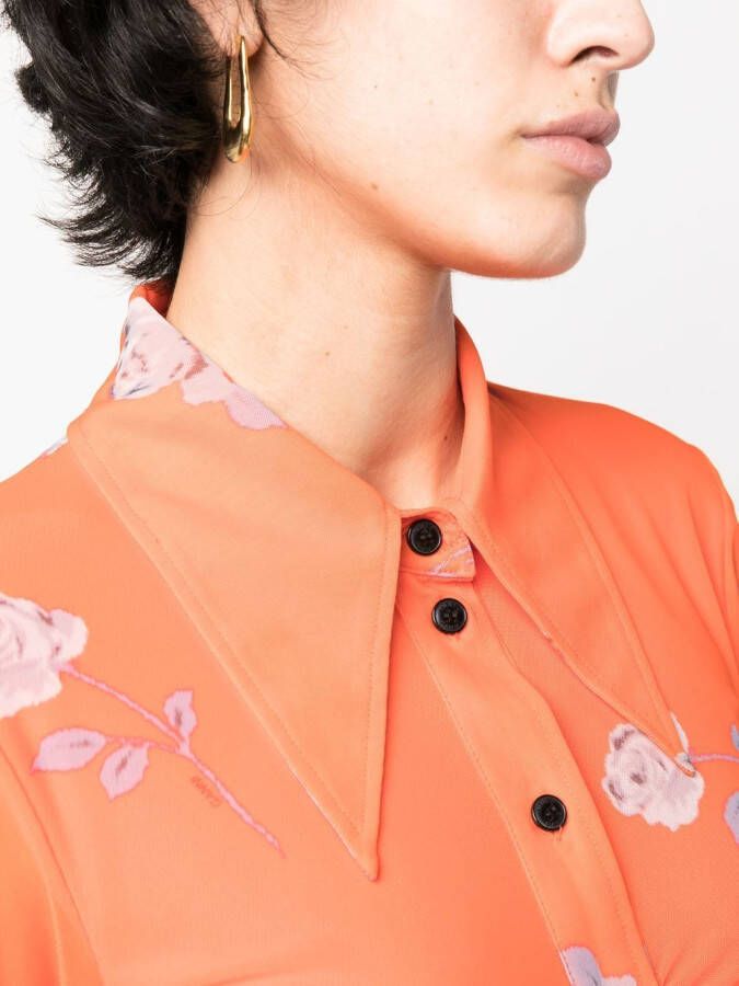 GANNI Blouse met bloemenprint Oranje