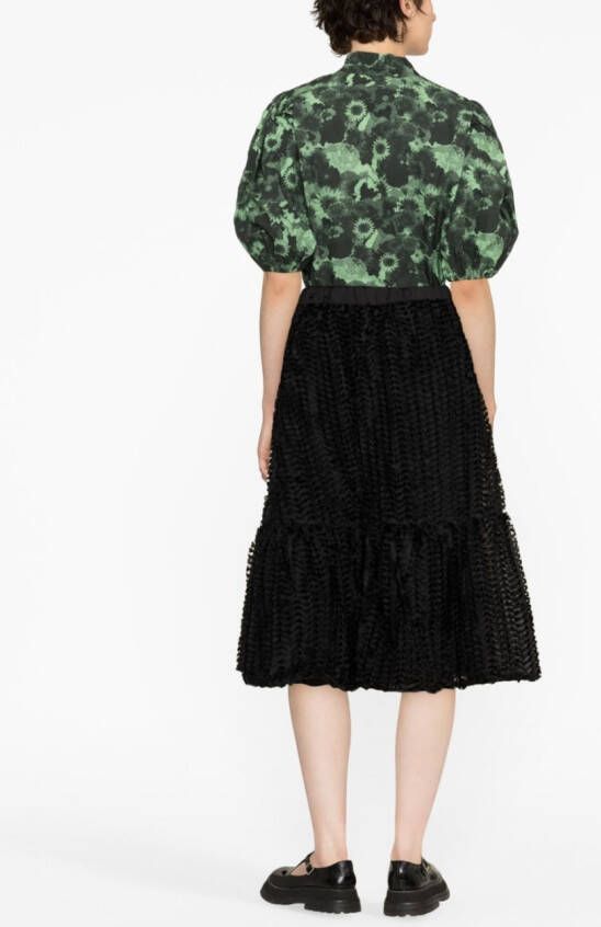 GANNI T-shirt met bloemenprint Zwart