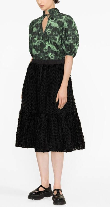 GANNI T-shirt met bloemenprint Zwart