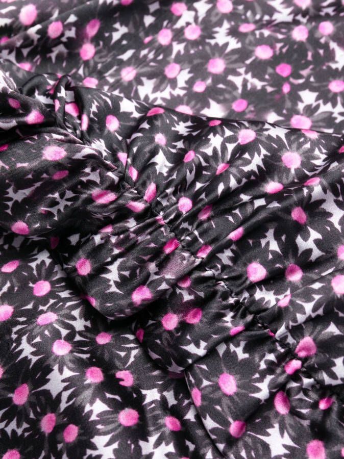 GANNI Jurk met bloemenprint Zwart