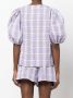 GANNI Geruite blouse Paars - Thumbnail 4
