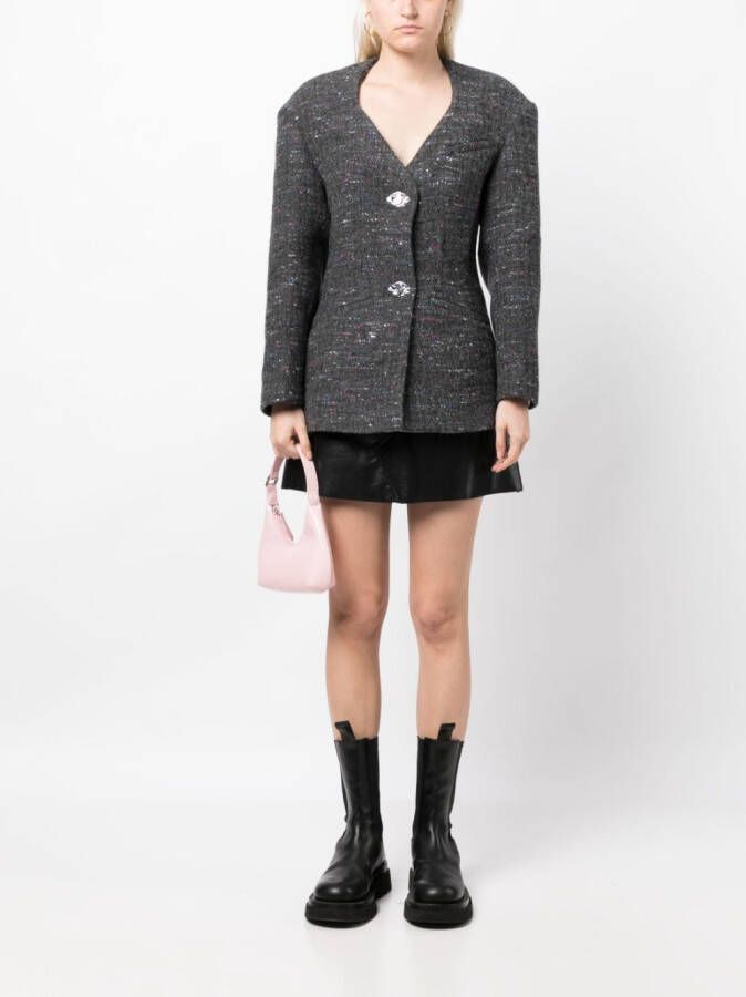 GANNI Getailleerde blazer Grijs