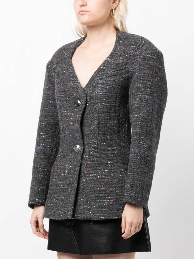 GANNI Getailleerde blazer Grijs
