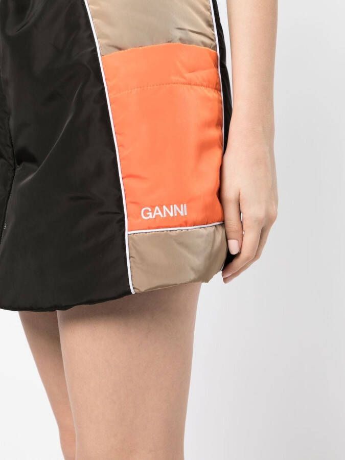 GANNI Gewatteerde mini-rok Zwart