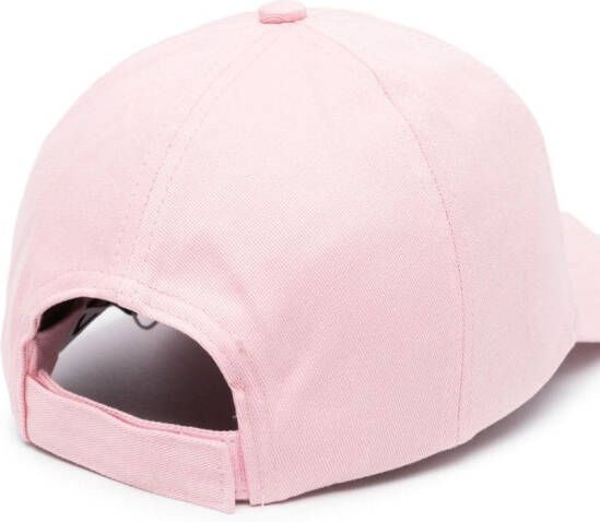 GANNI Honkbalpet met geborduurd logo Roze