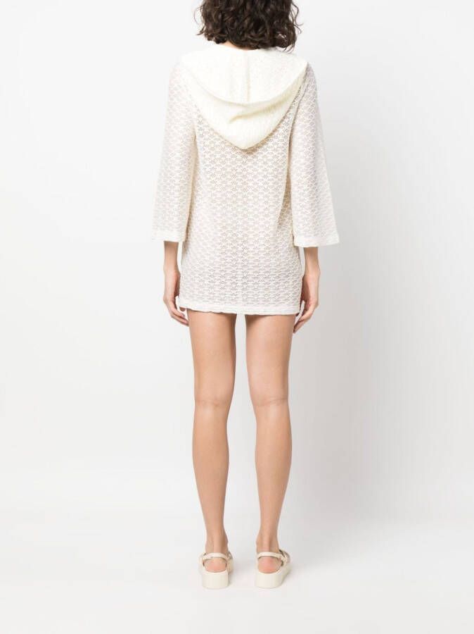 GANNI Mini-jurk met mesh Wit