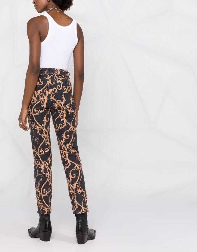 GANNI Jeans met barokprint Zwart