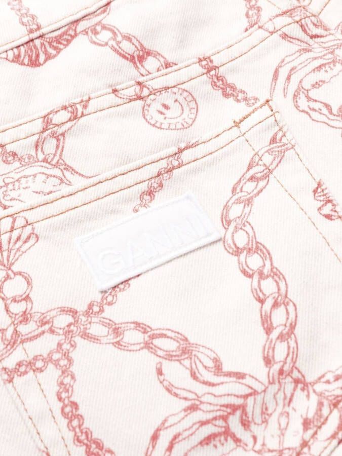 GANNI Jeans met wijde pijpen Beige