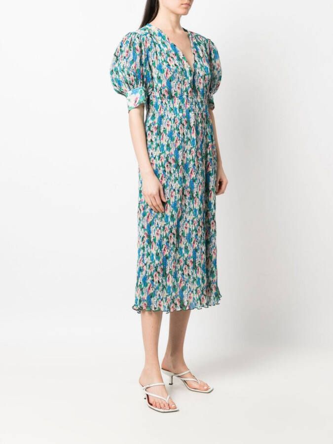 GANNI Jurk met bloemenprint Blauw