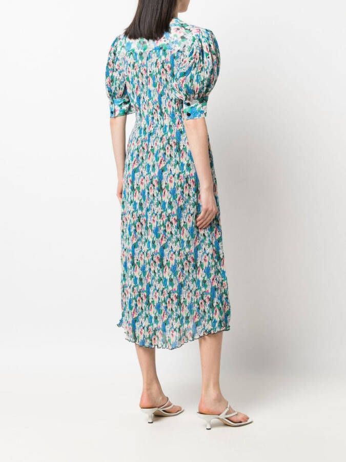 GANNI Jurk met bloemenprint Blauw