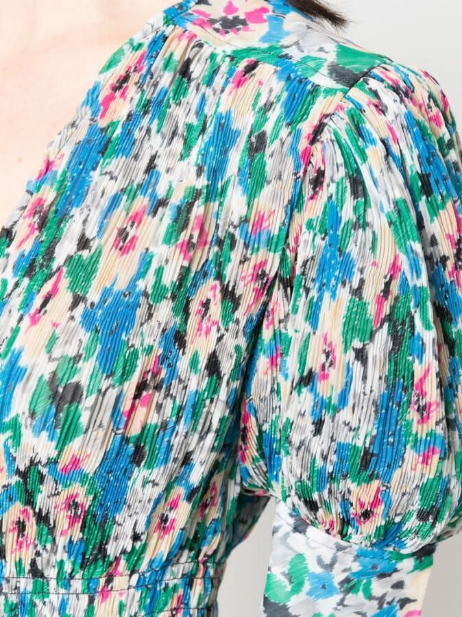 GANNI Jurk met bloemenprint Blauw