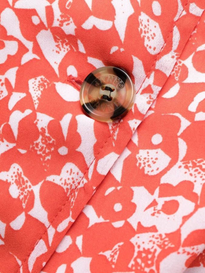 GANNI Jurk met bloemenprint Oranje
