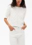 GANNI Kabelgebreide T-shirt Wit - Thumbnail 4