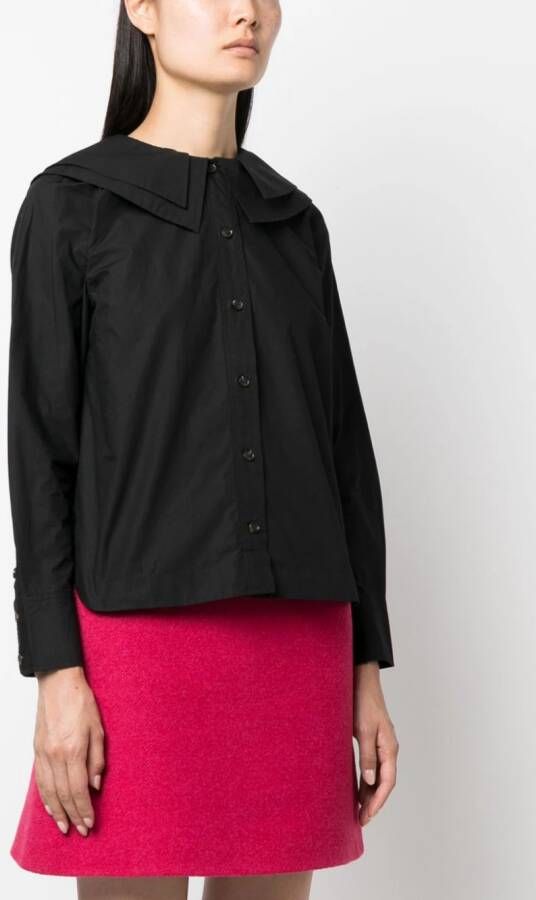 GANNI Blouse met bies Zwart