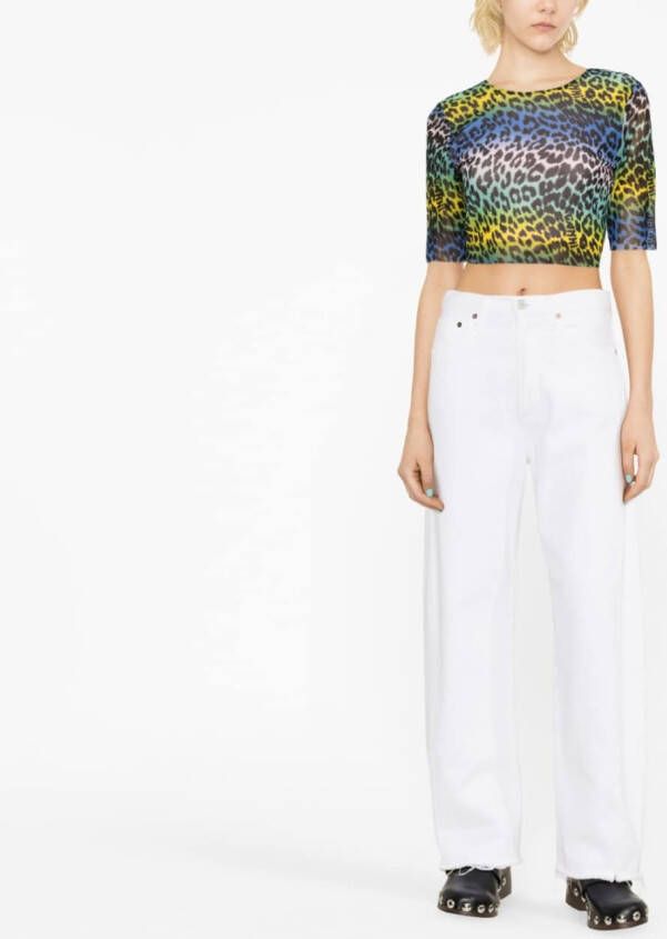 GANNI T-shirt met luipaardprint Groen