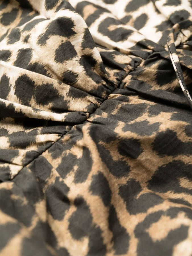 GANNI Shiftjurk met luipaardprint Bruin