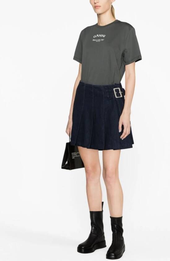 GANNI T-shirt met logoprint Grijs