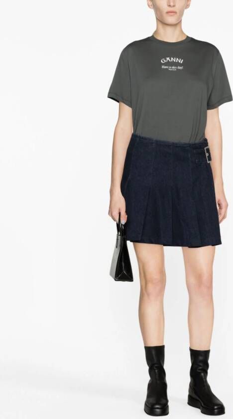 GANNI T-shirt met logoprint Grijs