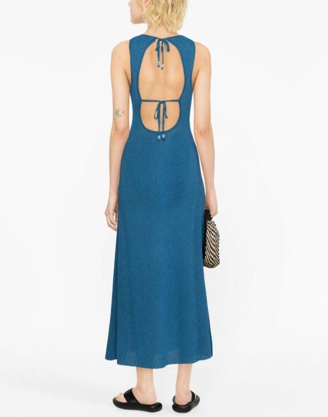 GANNI Metallic jurk Blauw