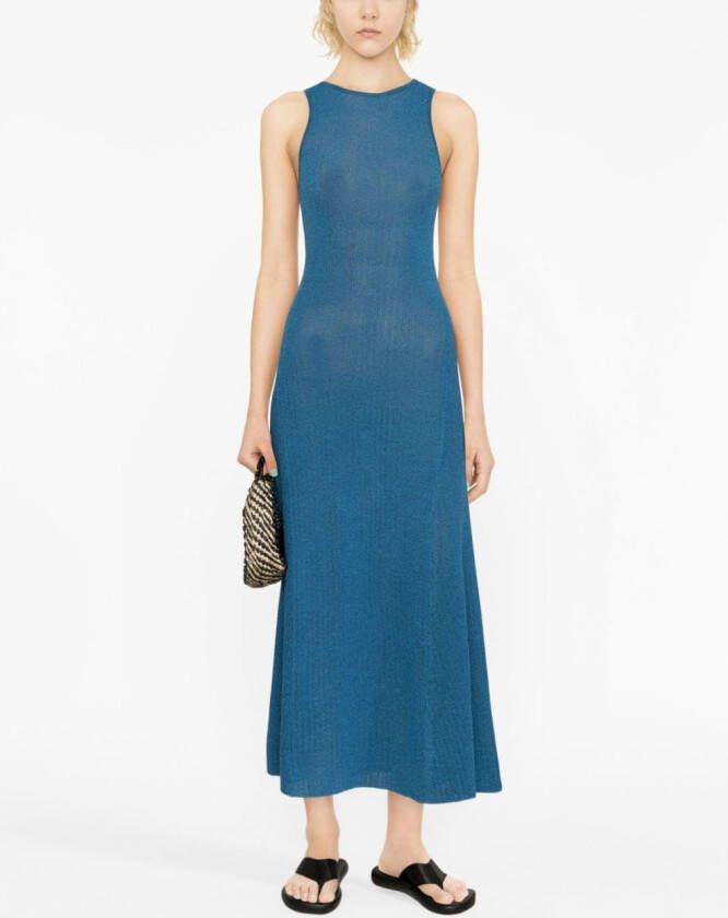 GANNI Metallic jurk Blauw