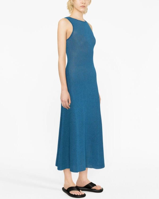 GANNI Metallic jurk Blauw