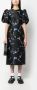 GANNI Midi-jurk met bloemen jacquard Zwart - Thumbnail 2