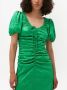 GANNI Midi-jurk met pofmouwen Groen - Thumbnail 4