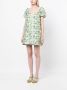 GANNI Mini-jurk met bloemjacquard Wit - Thumbnail 3