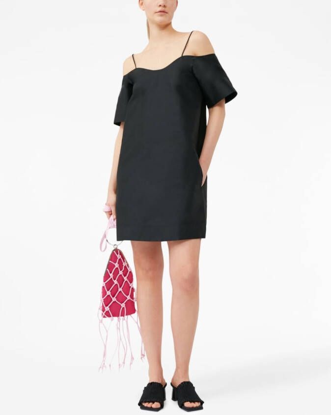GANNI Mini-jurk met open schouders Zwart