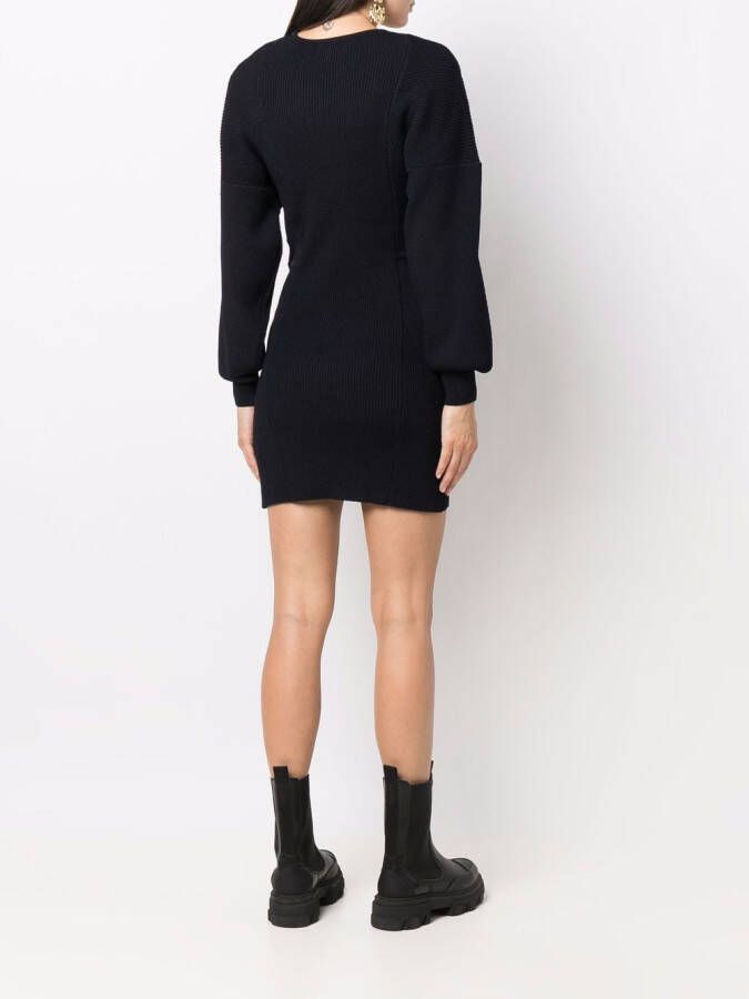 GANNI Mini-jurk met V-hals Blauw