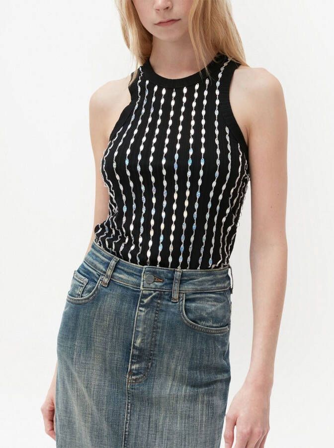 GANNI Mouwloze tanktop Zwart