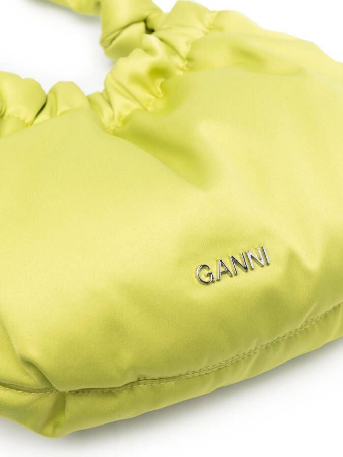 GANNI Occasion hobo tas Groen