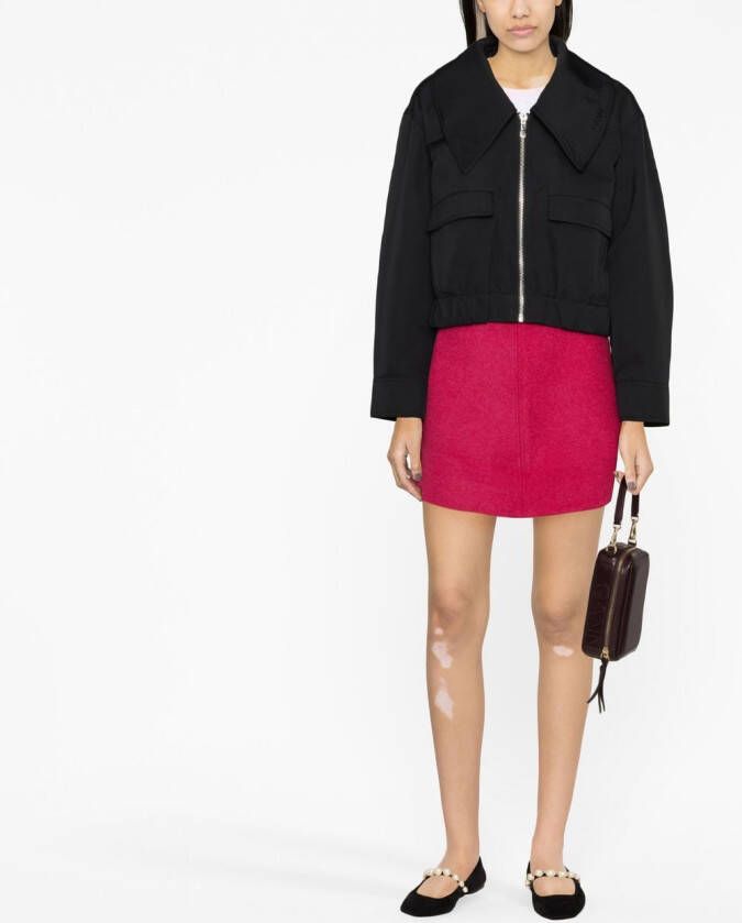 GANNI Jack met oversized kraag Zwart