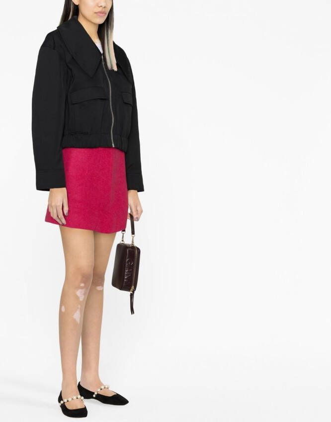 GANNI Jack met oversized kraag Zwart