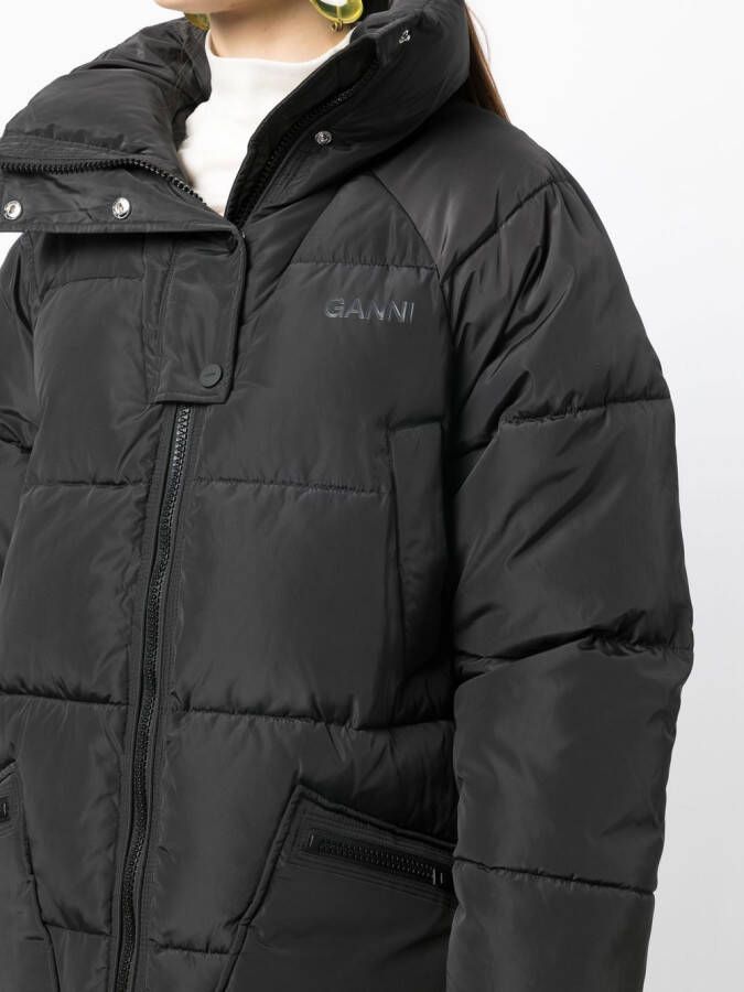 GANNI Oversized donsjas Zwart
