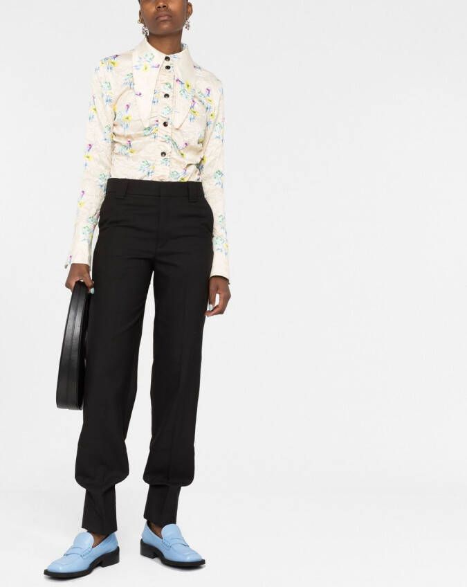 GANNI Pantalon met toelopende pijpen Zwart