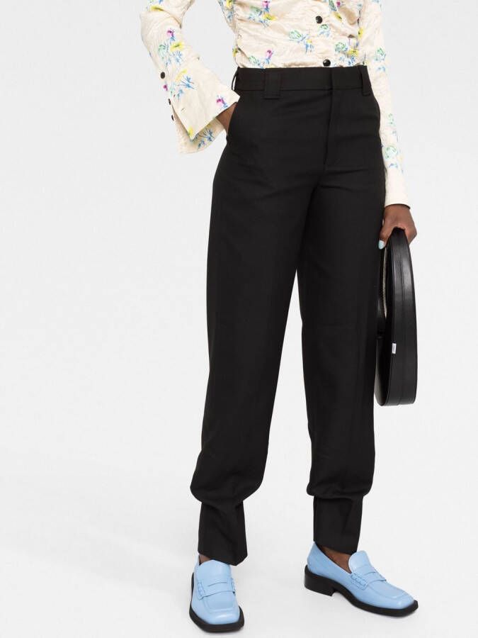 GANNI Pantalon met toelopende pijpen Zwart