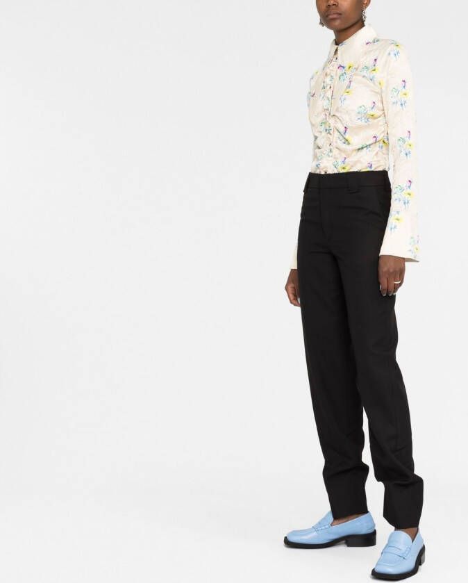 GANNI Pantalon met toelopende pijpen Zwart