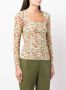 GANNI Top met lange mouwen Blauw - Thumbnail 3