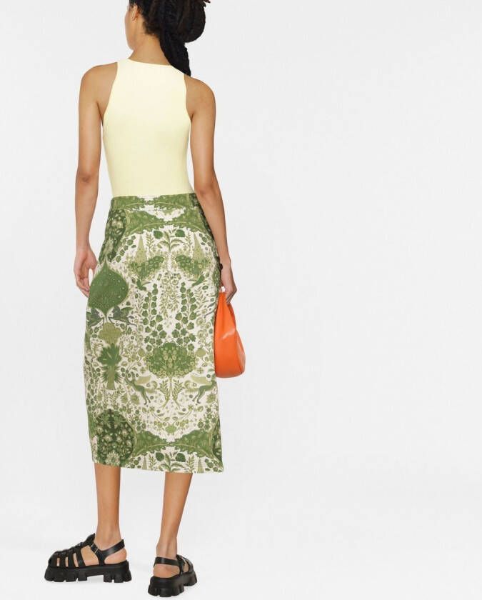 GANNI Ribgebreide tanktop Geel