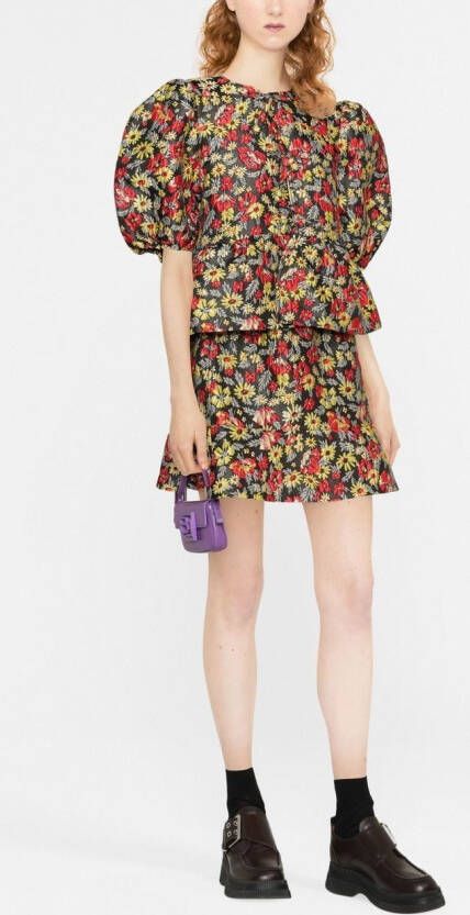 GANNI Rok met bloemenprint Rood