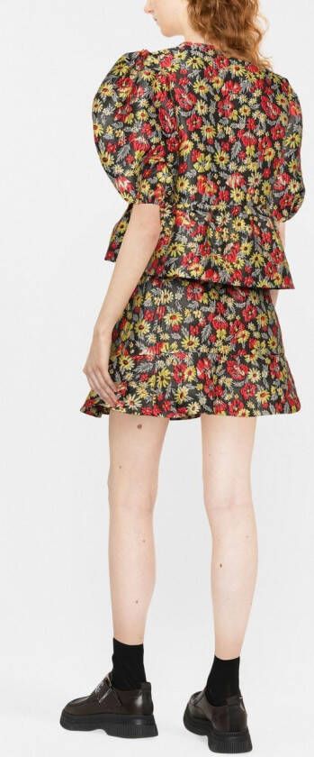 GANNI Rok met bloemenprint Rood