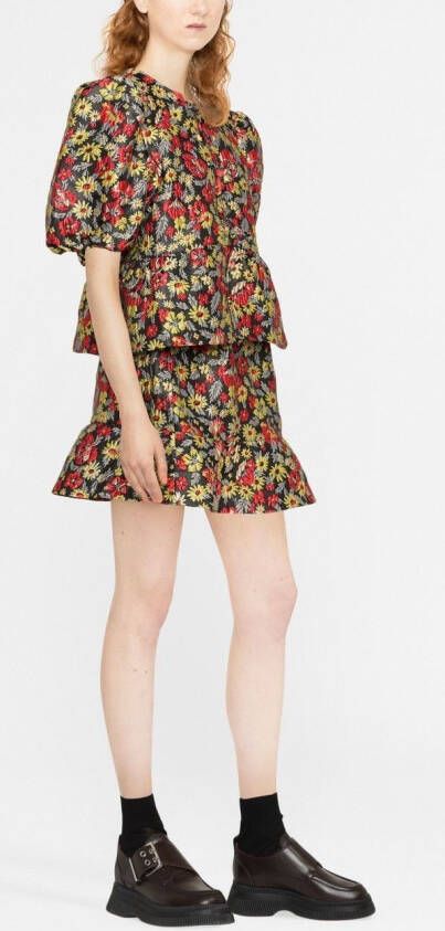 GANNI Rok met bloemenprint Rood